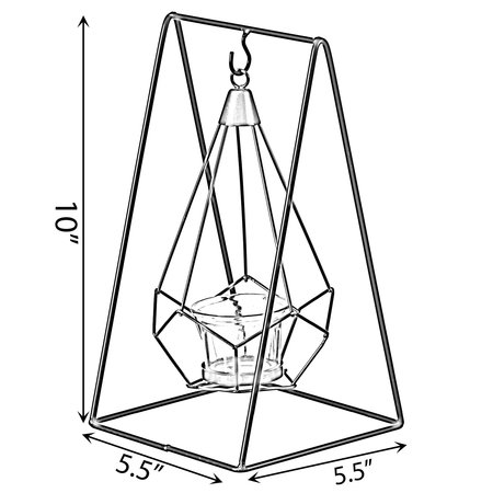 Fabulaxe Geometric Framed Swinging Votive Candle Holder QI004337